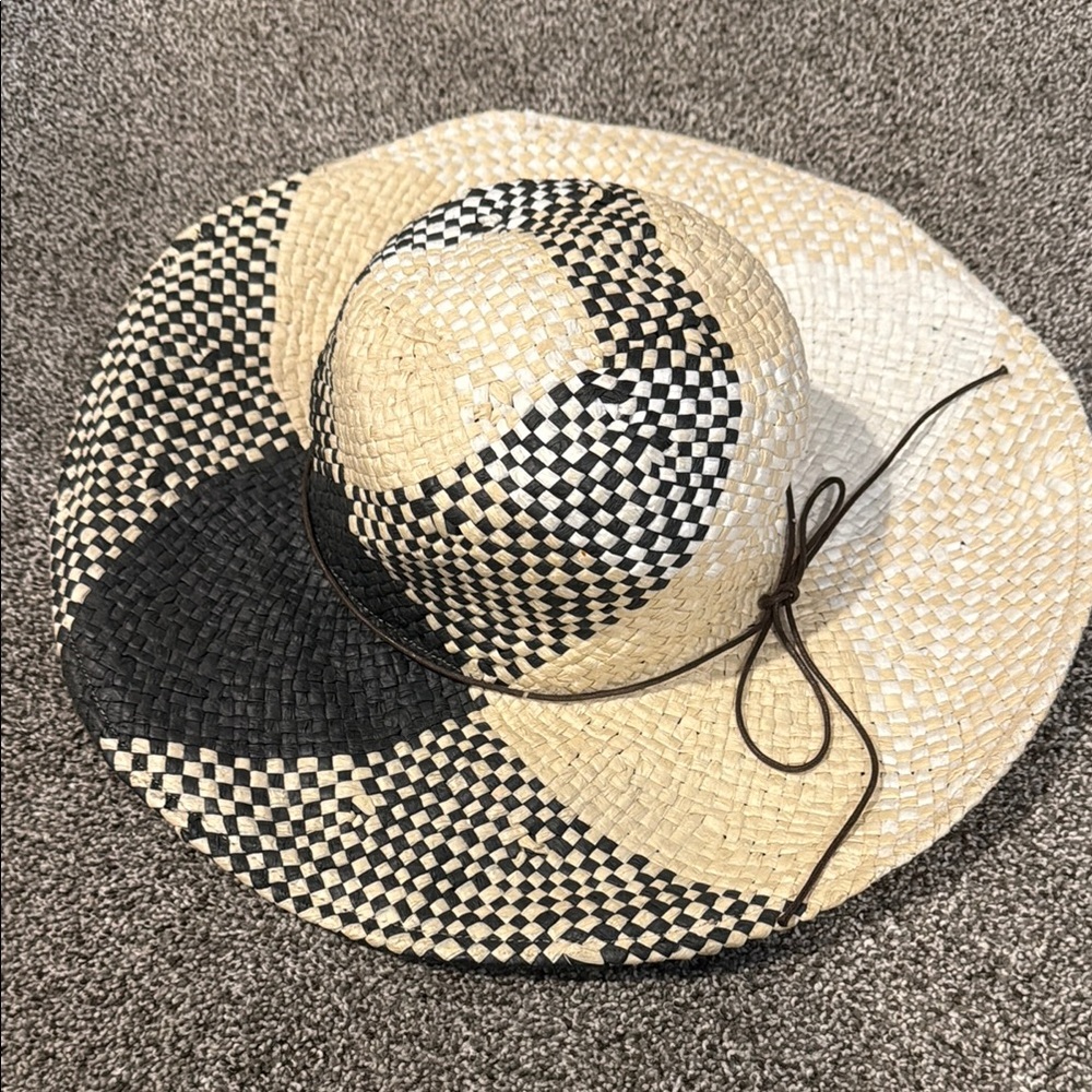 Stylish Black and Cream Woven KAVU Hat